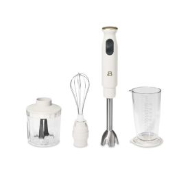 Beautiful Immersion Blender with 500ml Chopper and 700ml Measuring Cup White Icing by Drew Barrymore