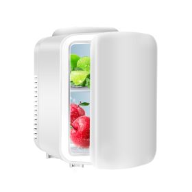 Mini Fridge, 4L/6 Can Portable Cooler & Warmer Freon-Free Small Refrigerator Provide Compact Storage for Skincare, Beverage, Food, Cosmetics, White