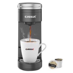 CHULUX Single Serve Coffee Maker KCUP Pod Coffee Brewer, Single Cup Coffee Machine Mini 3 in 1 for K CUP Ground Coffee Tea Filter, One Cup Coffee Make