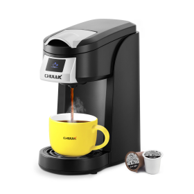 Single Serve Coffee Maker KCUP Pod Coffee Brewer, CHULUX Upgrade Single Cup Coffee Machine Fast Brewing, All in One Simply Coffee Maker for K CUP Grou