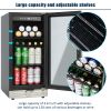 Built-in and Freestanding 15" Mini Beverage Refrigerator/Wine Cabinet, 120 Cans, 34-65°F, Quiet, Adjustable Shelves, LED Lighting, ETL , Touch Contro