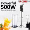 Hand Blender 500W 3-in-1 Multifunctional Electric Immersion Blender 8 Variable speed Stick Batidora Emersion Mixer; 600ml Mixing Beaker; Whisk Attachm