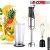 Hand Blender 500W 3-in-1 Multifunctional Electric Immersion Blender 8 Variable speed Stick Batidora Emersion Mixer; 600ml Mixing Beaker; Whisk Attachm