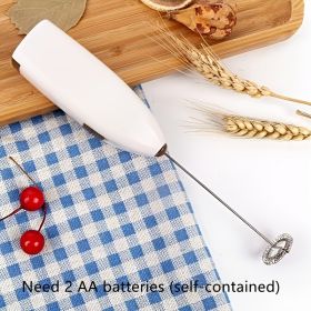 Mini Battery Operated Milk Frother Handheld; Mini Blender And Foam Maker For Coffee; Cappuccino; Latte; Matcha; Hot Chocolate; Portable Foam Maker Dri (Color: White)