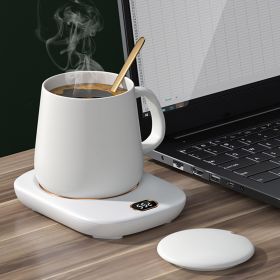 Electric Coffee Mug Warmer for Desk Auto Shut off USB Tea Milk Beverage Cup 3 Temperature Setting (Color: White)