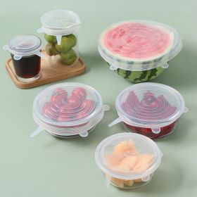 6Pcs Food Silicone Cover Fresh-keeping Dish Stretchy Lid Cap Reusable Wrap Organization Storage Tool Kitchen Accessories (Num: 1 Set)